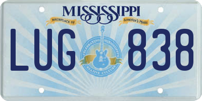 MS license plate LUG838
