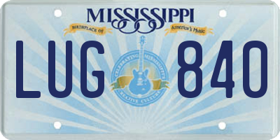 MS license plate LUG840