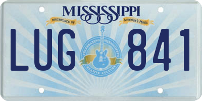 MS license plate LUG841