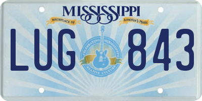 MS license plate LUG843