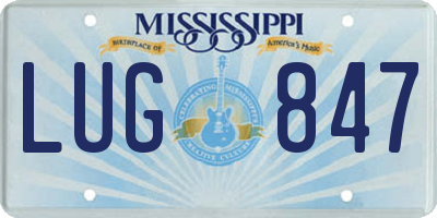 MS license plate LUG847