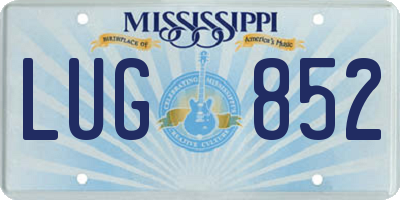 MS license plate LUG852