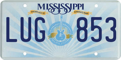MS license plate LUG853