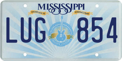 MS license plate LUG854