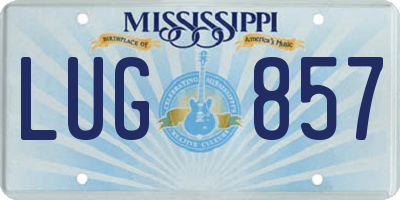 MS license plate LUG857