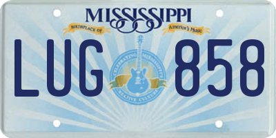 MS license plate LUG858
