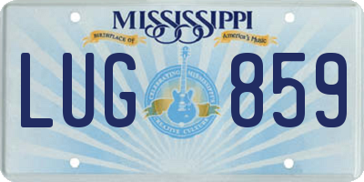 MS license plate LUG859