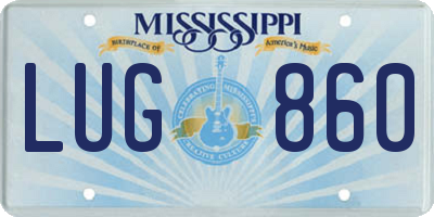MS license plate LUG860