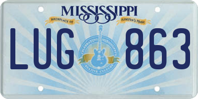 MS license plate LUG863
