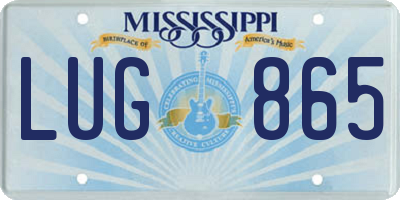 MS license plate LUG865
