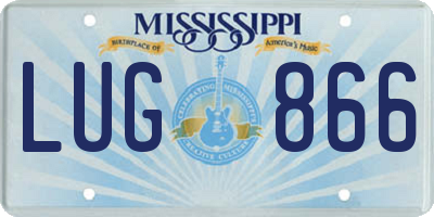 MS license plate LUG866