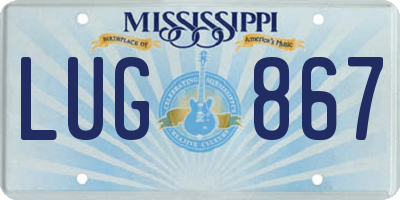MS license plate LUG867