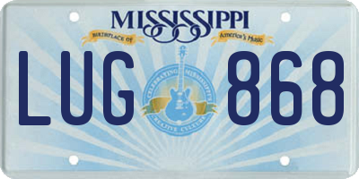 MS license plate LUG868