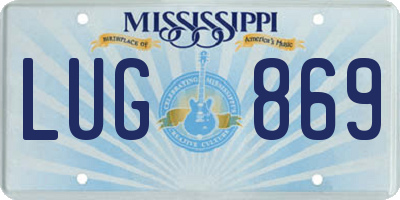 MS license plate LUG869
