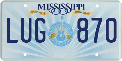 MS license plate LUG870