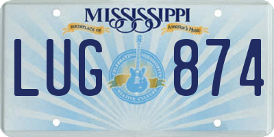 MS license plate LUG874