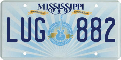 MS license plate LUG882