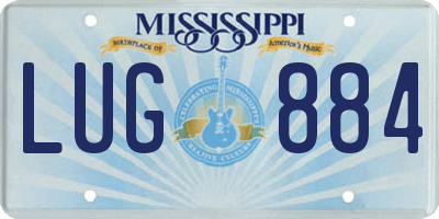 MS license plate LUG884