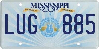 MS license plate LUG885