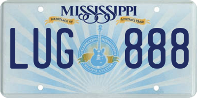MS license plate LUG888