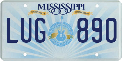 MS license plate LUG890