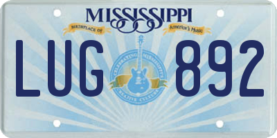 MS license plate LUG892