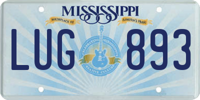 MS license plate LUG893