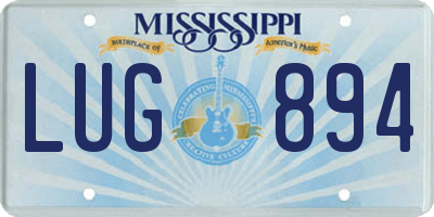 MS license plate LUG894