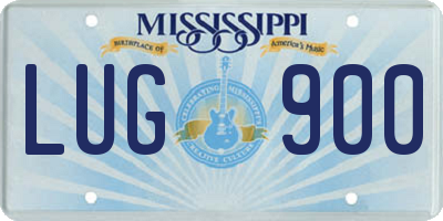 MS license plate LUG900
