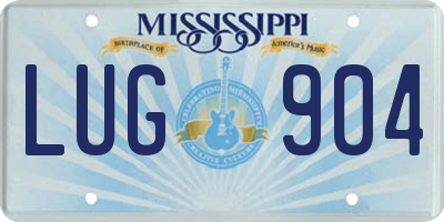 MS license plate LUG904