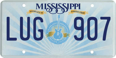 MS license plate LUG907