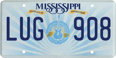 MS license plate LUG908