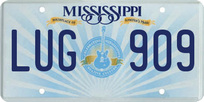 MS license plate LUG909