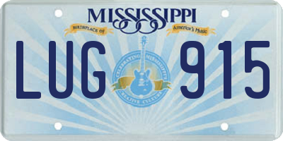 MS license plate LUG915