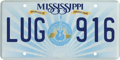 MS license plate LUG916