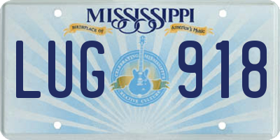 MS license plate LUG918