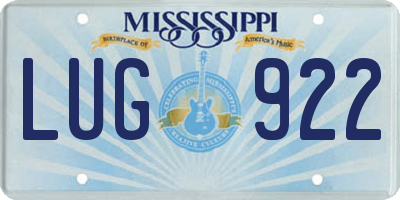 MS license plate LUG922