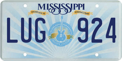 MS license plate LUG924