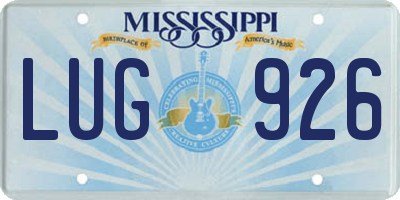 MS license plate LUG926