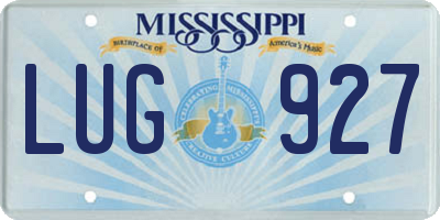 MS license plate LUG927