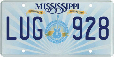 MS license plate LUG928