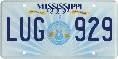 MS license plate LUG929