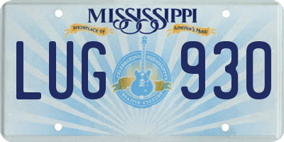 MS license plate LUG930