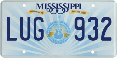 MS license plate LUG932