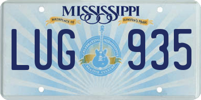 MS license plate LUG935