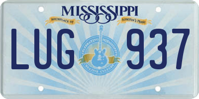 MS license plate LUG937