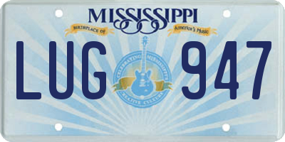 MS license plate LUG947