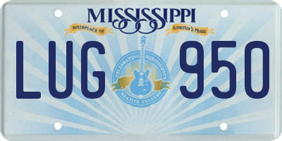 MS license plate LUG950