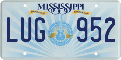 MS license plate LUG952