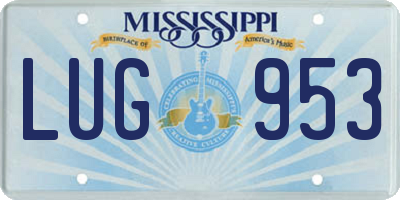 MS license plate LUG953